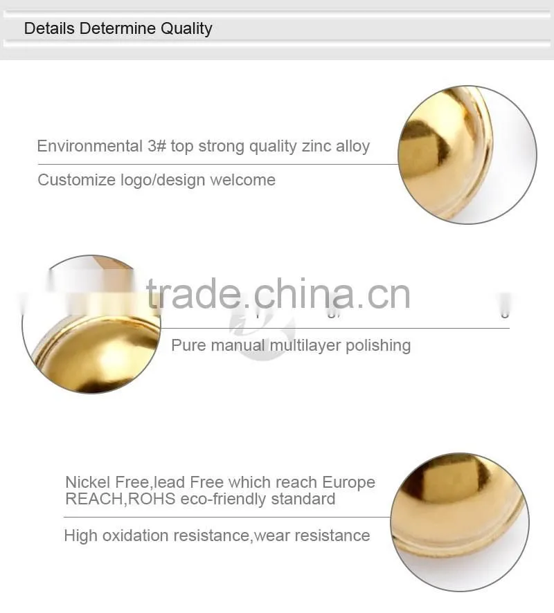 Hot Sales Gold Metal Button For Clothing