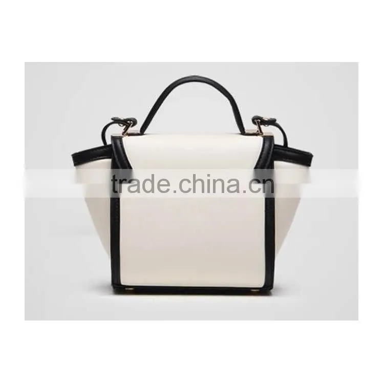Wholesale PU leather women bags trendy trapeze bags fashion casual lock handbags