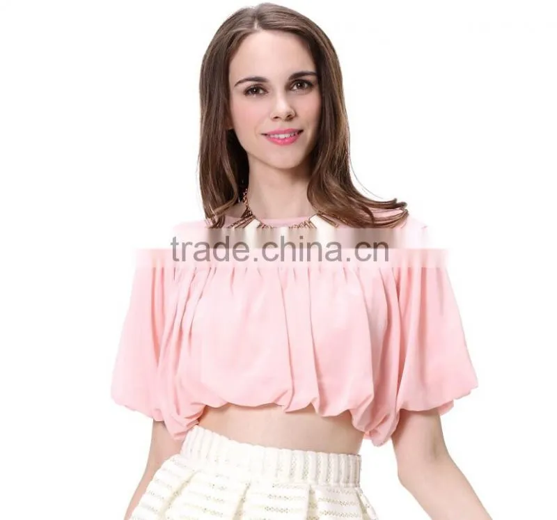 Puff Sleeve Fancy Skirt Top Designs 2016 Latest Top Designs for Women