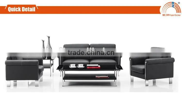 S-18 simple design stainless steel frame office sofa set