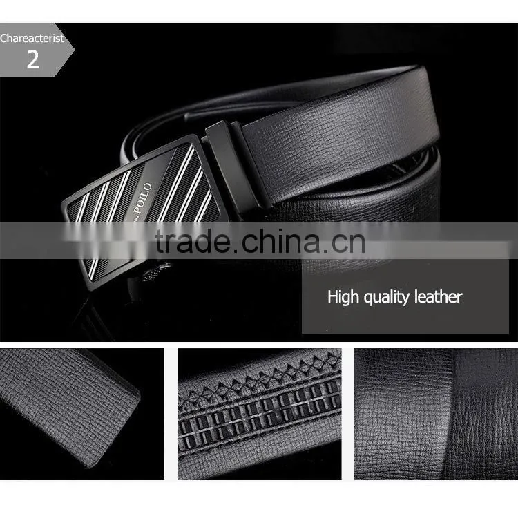 Latest men's fashion black embossed leather belt custom belt for wholesale