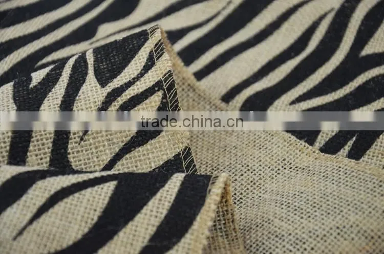 Wholesale black stripes burlap table runner