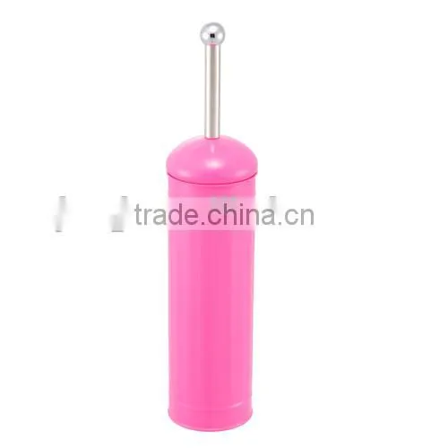 galvanized metal round toilet brush with holder with plastic brush