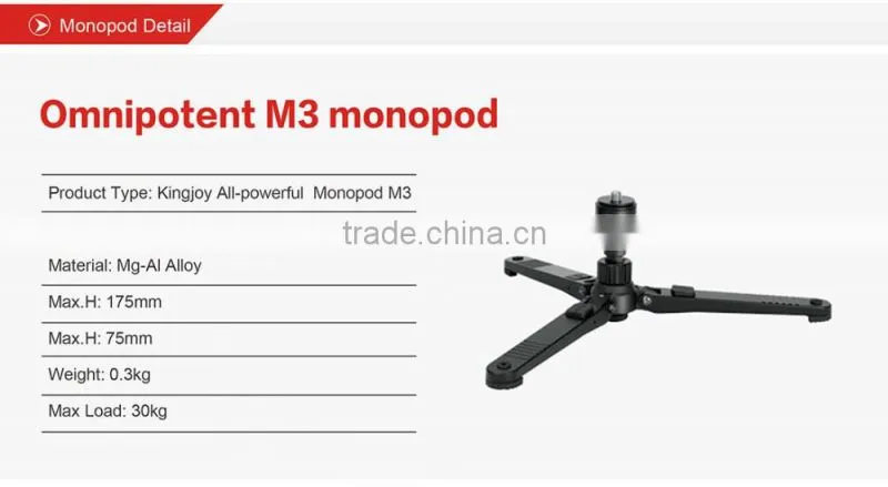 Kingjoy Qualified Aluminum Professional Monopod MP3008