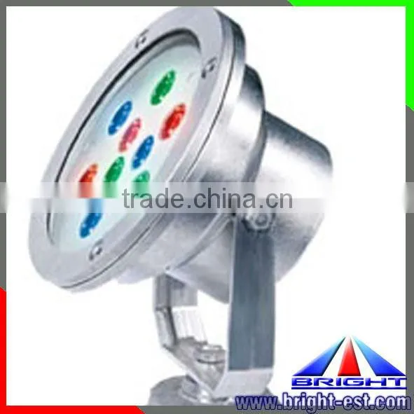 27W LED Underwater Flood Lamp RGB, 3 in 1, DC24V, Edison LED, 152*89mm, IP68, With stents