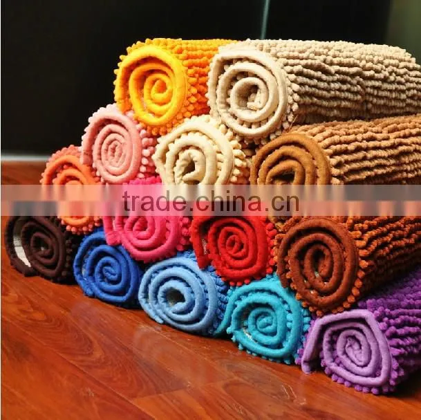 Microfiber door mat microfiber chenille bath rug and mat