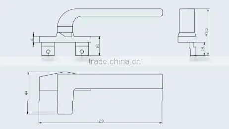 Zinc alloy casting handle 2070-A1