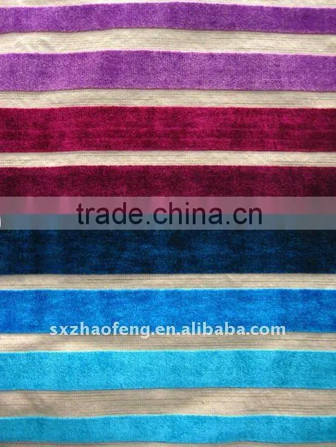 YARN-DYE COLORFUL STRIPE VELVET