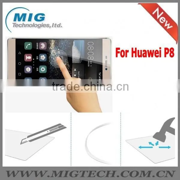 glass screen protector, phone accessory round edge tempered glass screen protector for huawei p8 lite