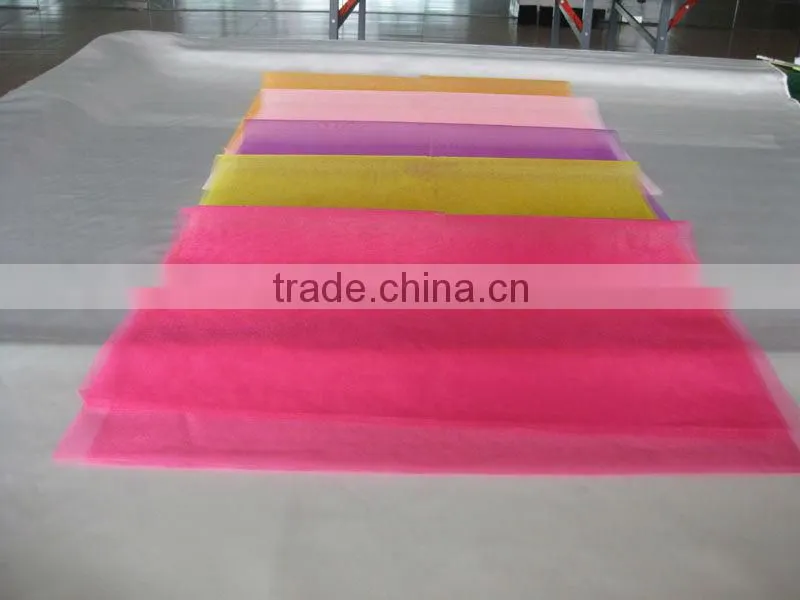 Colorful Organza Sheets for flower wrapping with hot cut edge