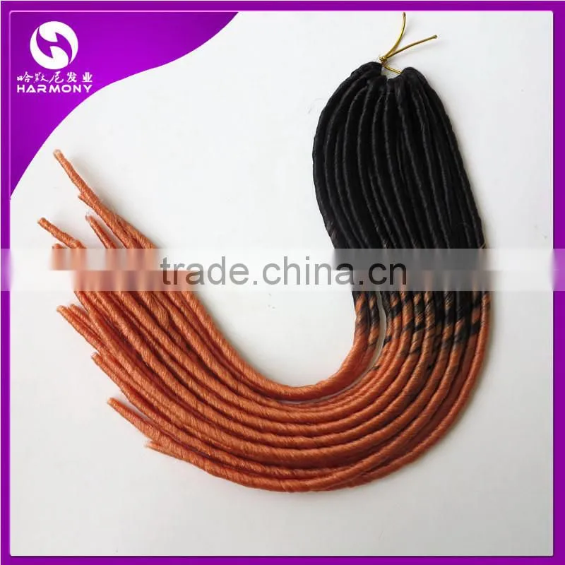 HARMONY NEW ARRIVE 20" 95g synthetic soft dreadlocks braids in ombre color pre crochect Ombre Faux Locs Braid Hair Extensions