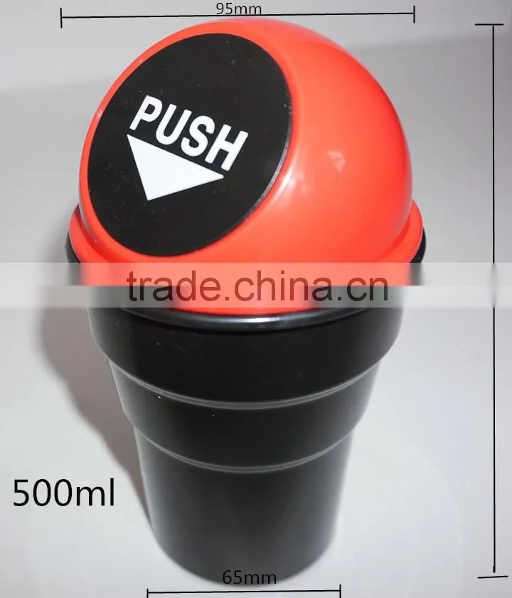 BT05A PP material Promostional smart Car mini plastic push bin with swing lid