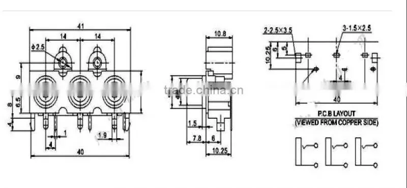 3 pin av pin jack AV3-8.4-10