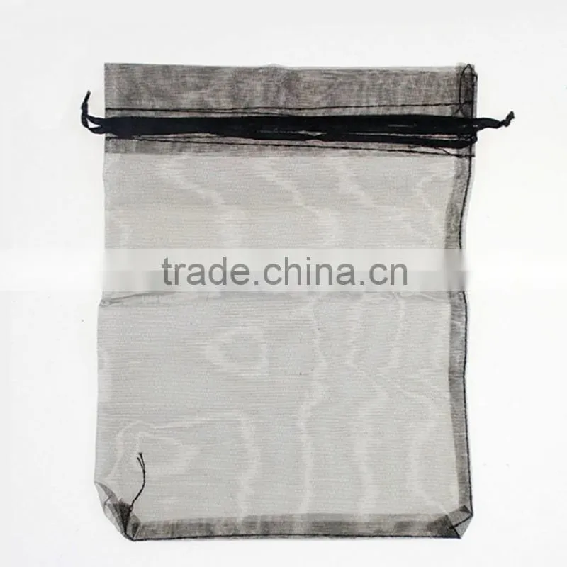 Cheap small black organic cotton drawstring bag made in china