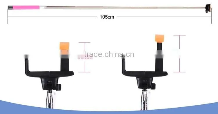 Extendable Folding Wired Selfi Selfie Stick Phone Camera Monopod Self-Pole for iPhone Android