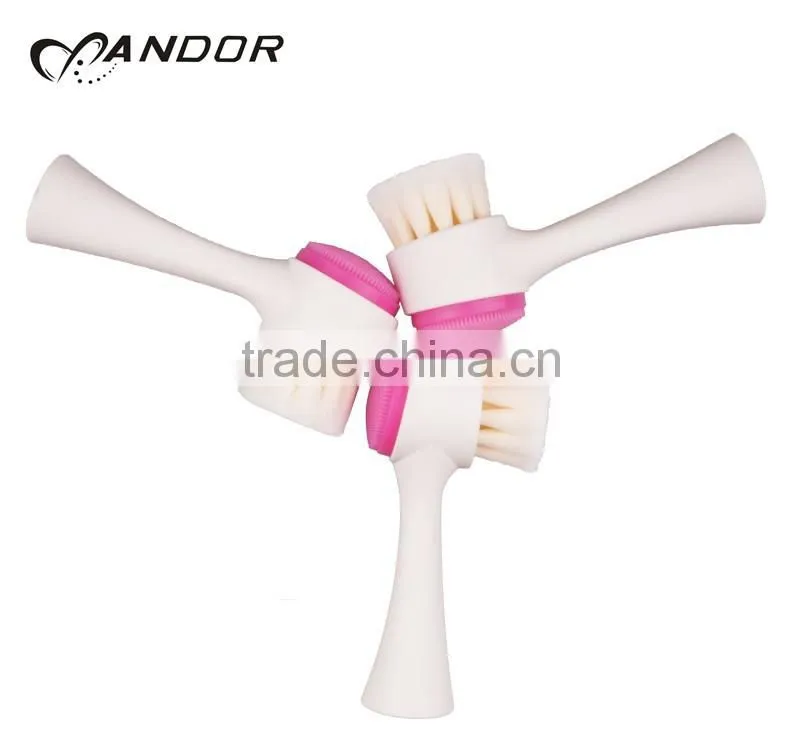 Beauty needs facial white ABS handle andor silicone face brush