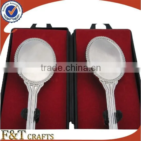 Custom plating nickle bank souvenir spoon for wholesales