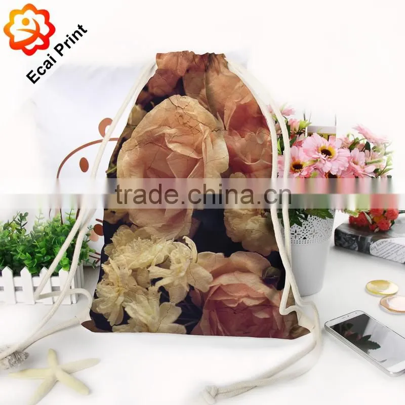 large fashionable digital printing customize drawstring bag