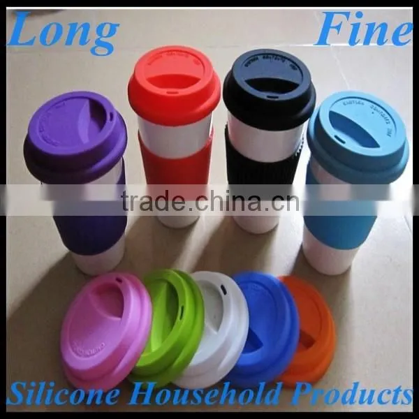 Ceramic Travel Coffee Mug Silicon Lid