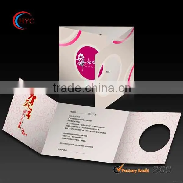 oem size festival invitation card folded paper cards