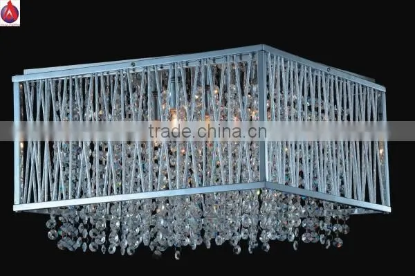 two tiers aluminum ceiling lamp steel outside and white fabric inside