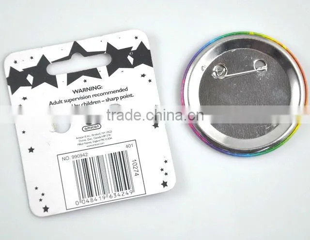 Coloured promotional gift tinplate badge for decoration