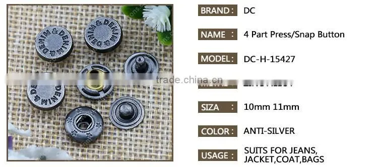 10mm Antique silver snap button type custom logo factory direct