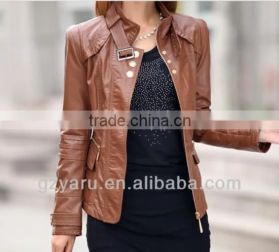 Women Brown Polo Jackets Fashionable Autumn Jackets 2013