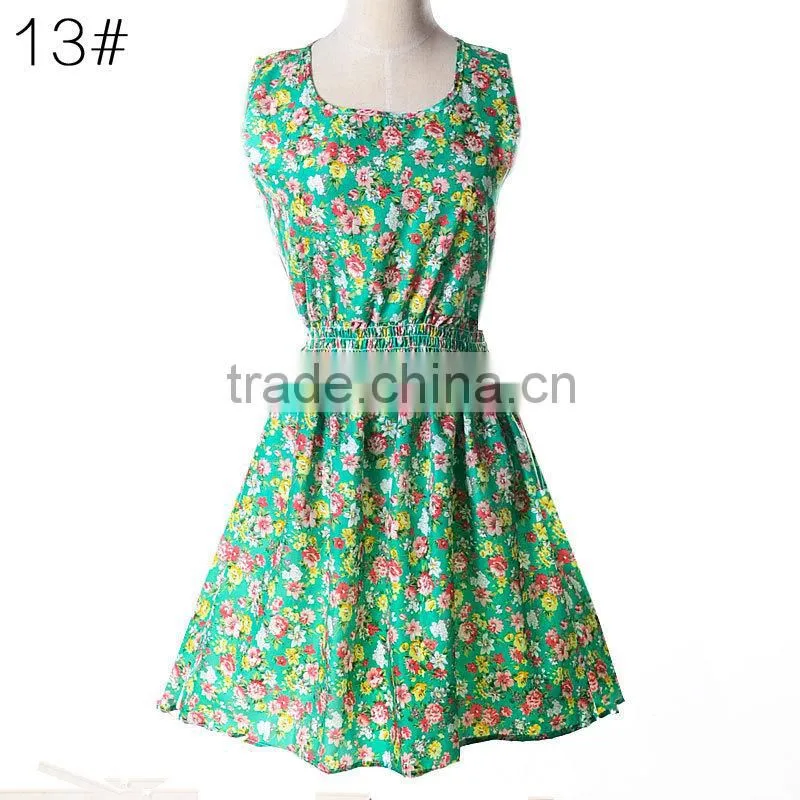 fashion office lady dress 2015 sleeveless beach dress