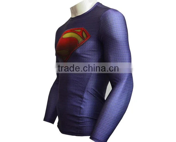 Avengers Marvel Cartoon Super Heroes Compression Quick Dry Long Sleeve Shirt Base Layer Men Gym Clothing