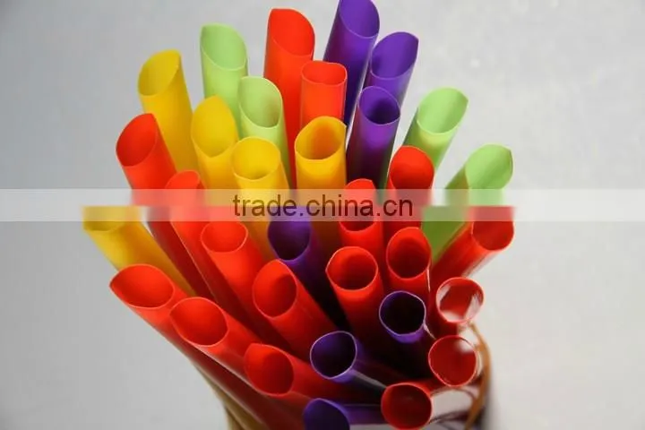 Wholesale straight high quality soft colorful plastic straw