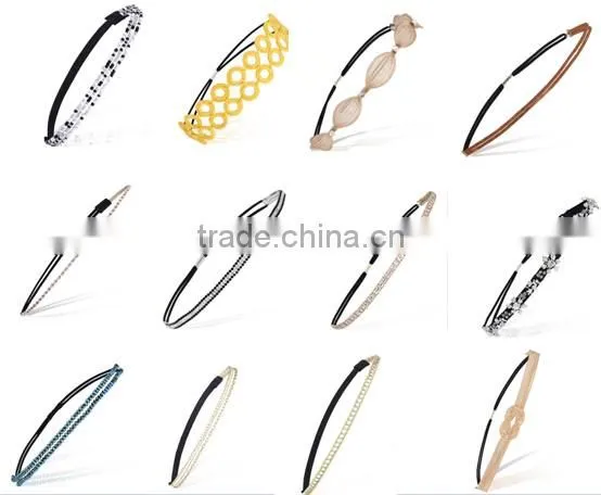 Fashion rhinestone high end quality pretty fashion Embellished Stretch headband hairband