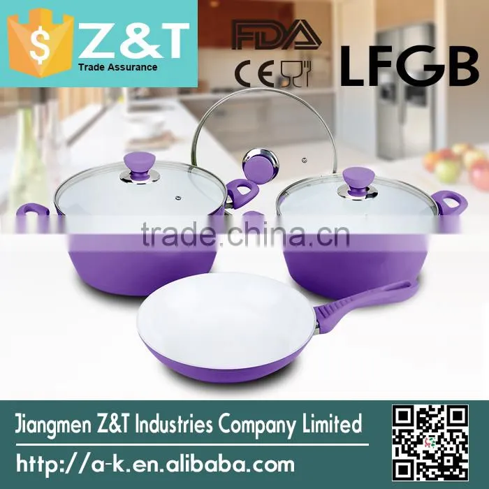 Canton Fair aluminum cookware ceramic casserole pot