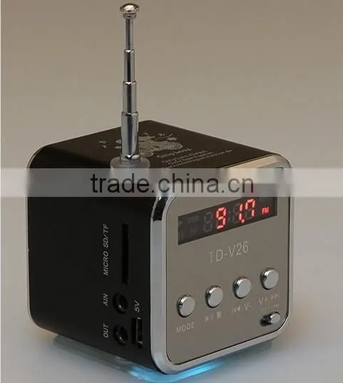 portable mini speaker radio with sd card slot made in china
