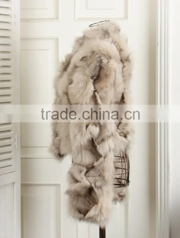 2015 winter lady style real short fox fur coat