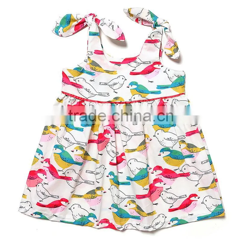 hot selling baby girl dress sleeveless cute pink dress floral summer dress little girl party wear dresses