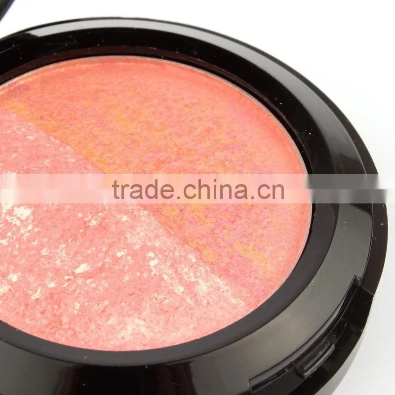 Sugar Box 2color/pcs Natural Face Blush Powder Blusher Palette Makeup with Mirror Brush blush