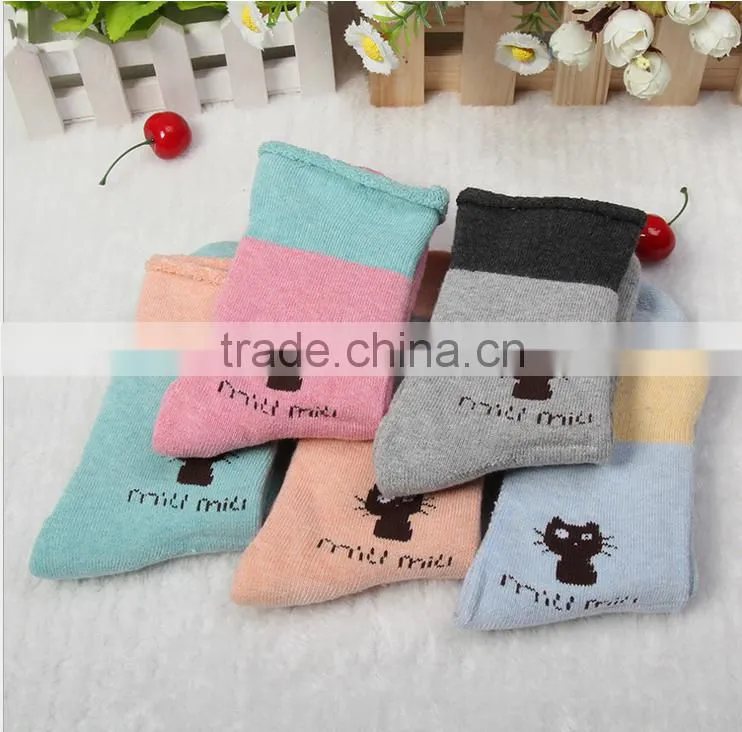 2015 New South kitten thickened terry socks manufacturers cotton socks cute compression socks