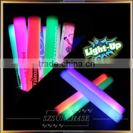 Lighting cheering stick,pe material foam led cheering stick for events