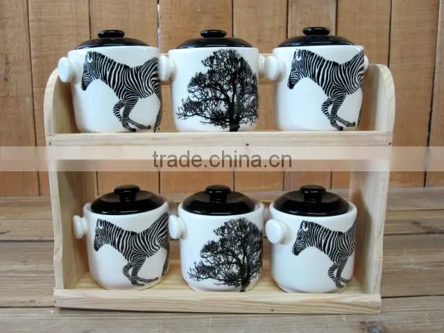 Modern Zebra Decal Ceramic Vase for Decoration