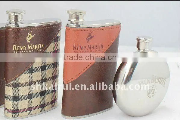 stainless steel hip flask with pearl outside