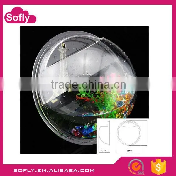 New Design Plexiglass Wall Aquarium Vertical, Round Glass Aquarium