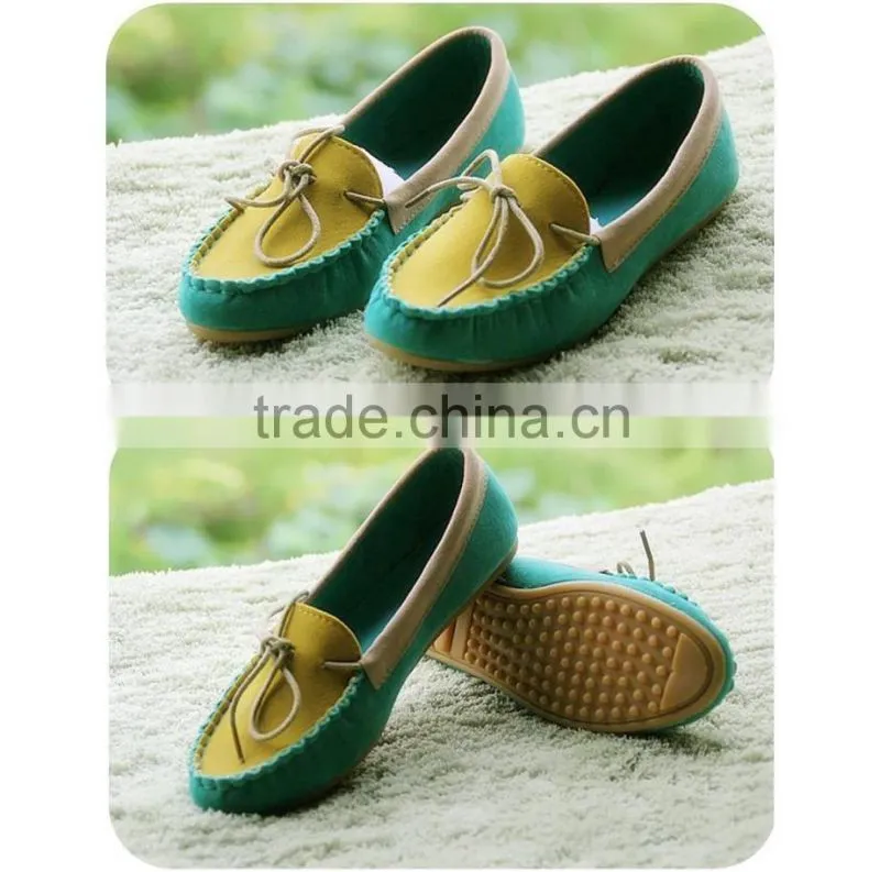 2015 NEW Spring Boat Shoes Flat Heel Round Toe Loafers Sweet Flat Four Seasons Shallow Mouth Women's Shoes 3Colors