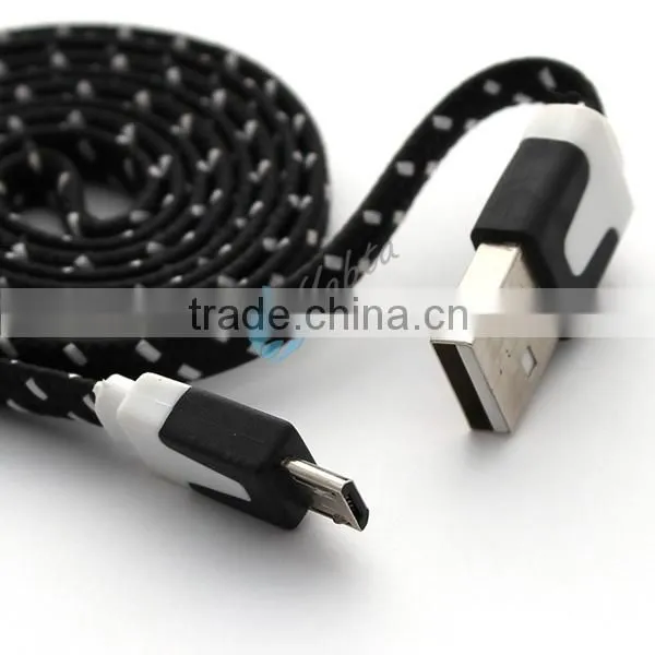 For Iphone 6 Flat Braided Nylon USB Cable 1M Colorful 8 Pin Cable