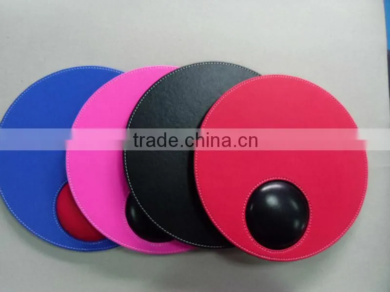 Customised promotional faux leather mouse pads with wrist rest support