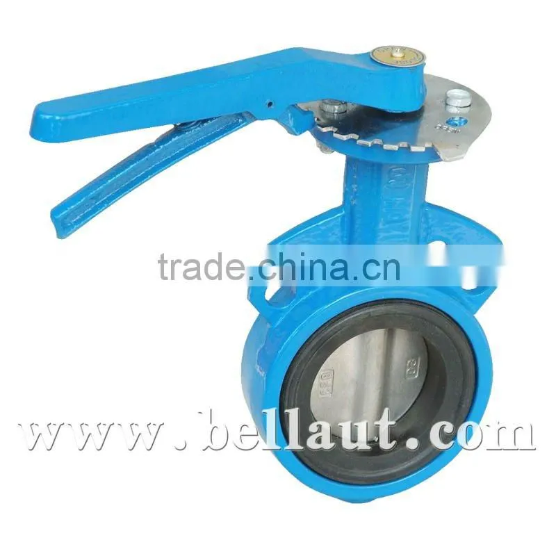 Butterfly valves of manual operated flanged connected