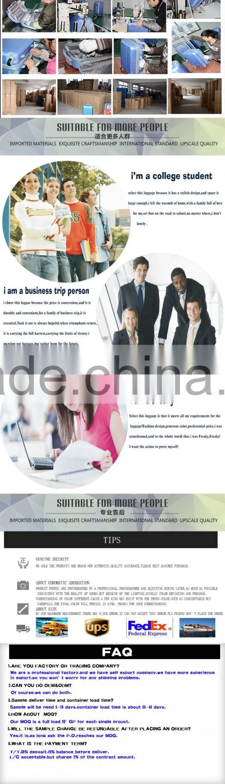 China Travel Luggage eva Luggage, New Arrival Luggage Trolley Bags