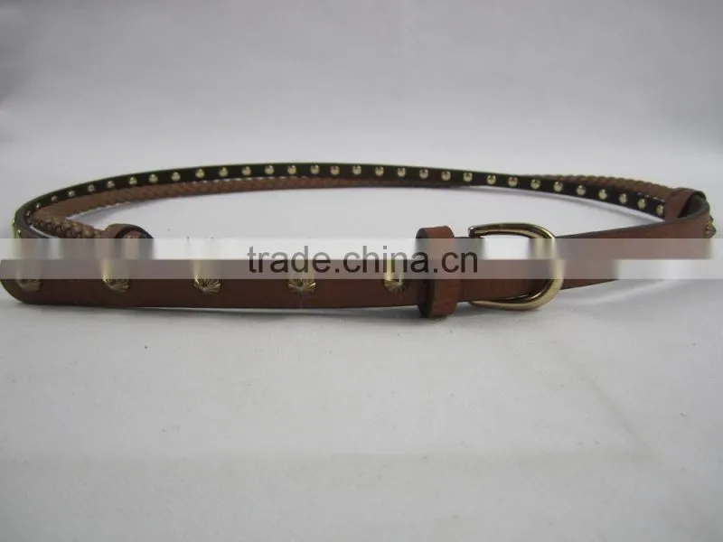 good quality braid style with PU leather and stud metal studded belt