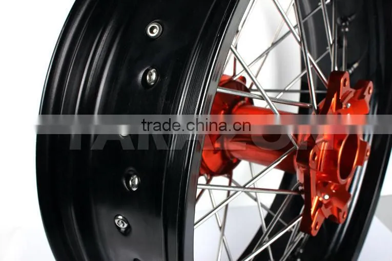CNC Aluminium alloy motorcycle Spoke wheels sets for KTM Supermoto