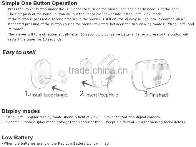 Wireless door camera with monitor / door monitor / door monitoring system